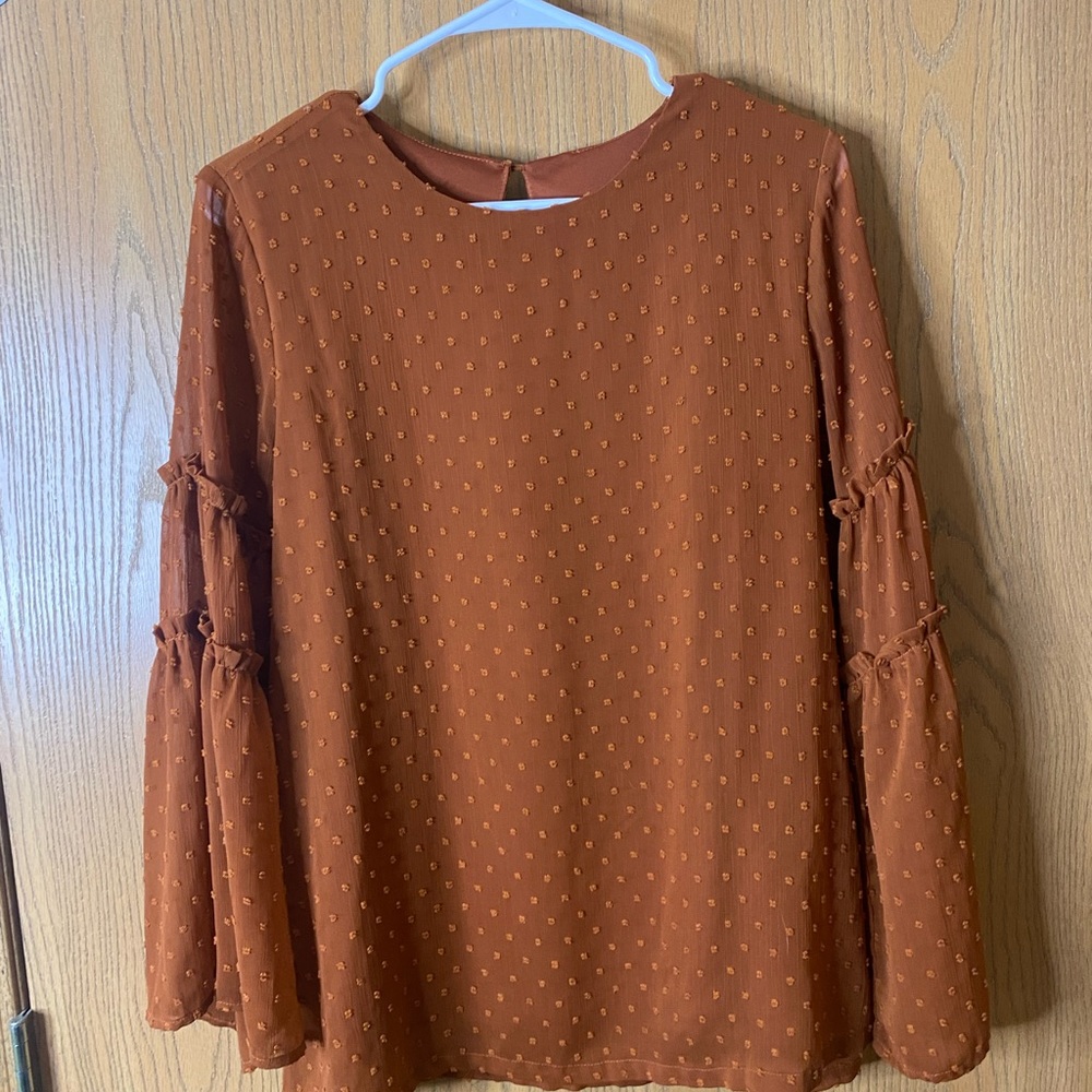 Orange long sleeve blouse